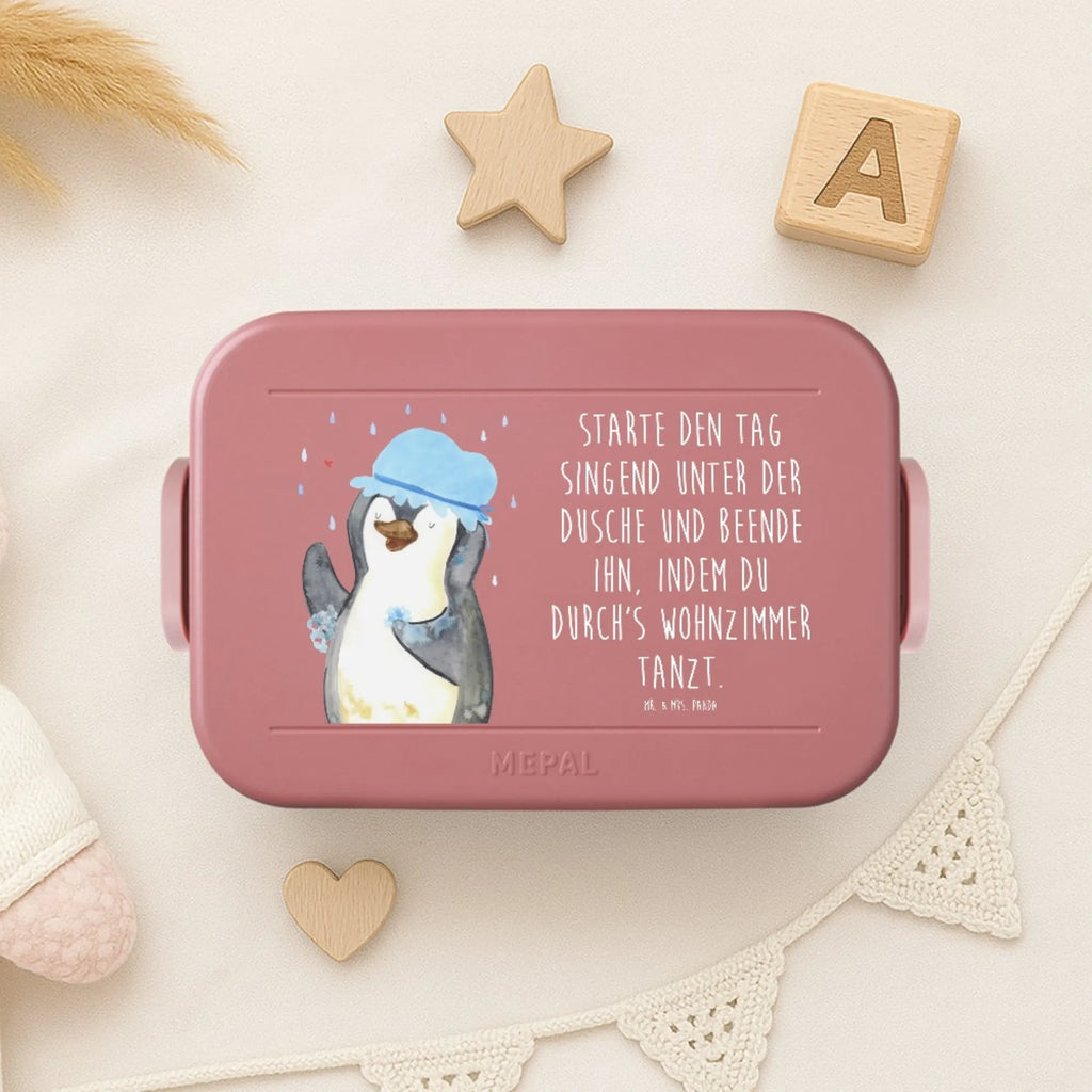 MEPAL Bentobox Pinguin Duschen Motiv Bentobox, Brotdose, Lunchbox, Pinguin, duschen, Lebensmotto, Pinguine, Neuanfang, Dusche, glücklich sein, Neustart, Motivation