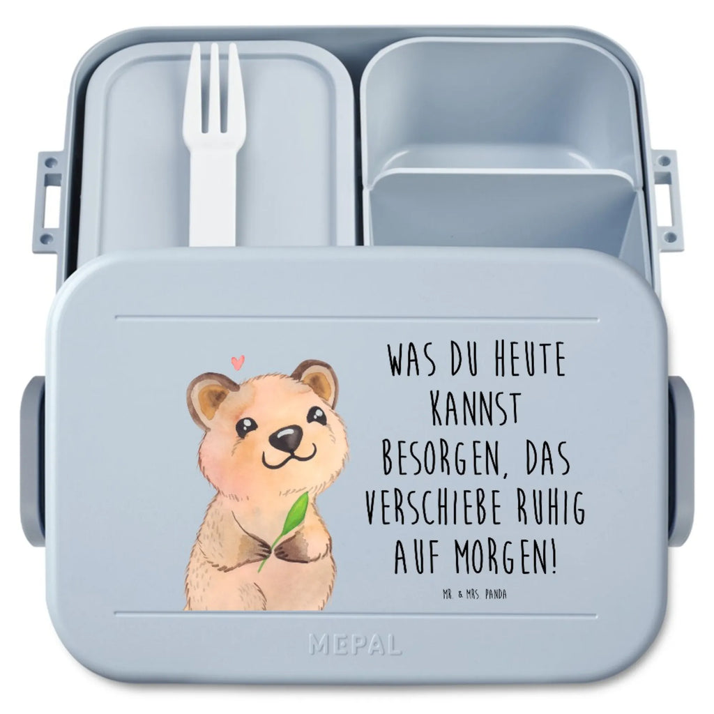 MEPAL Bentobox Quokka Happy Motiv Lunchbox, Brotdose, Bentobox, Tiermotive, Gute Laune, lustige Sprüche, Tiere, Niedliches Tier, Aufschieberitis, Lustiger Spruch, Verschieben, Dinge erledigen, Quokka