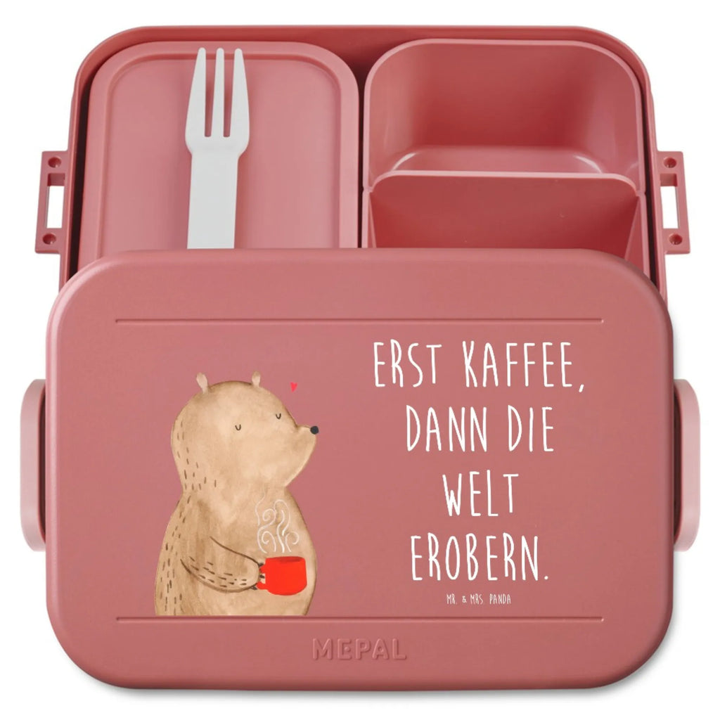 MEPAL Bentobox Bär Kaffee Motiv Brotdose, Bentobox, Lunchbox, Bär, Teddy, Teddybär, guten Morgen, Kaffee, Welt erobern, Morgenroutine, Welt retten, Coffee, Motivation, Bären