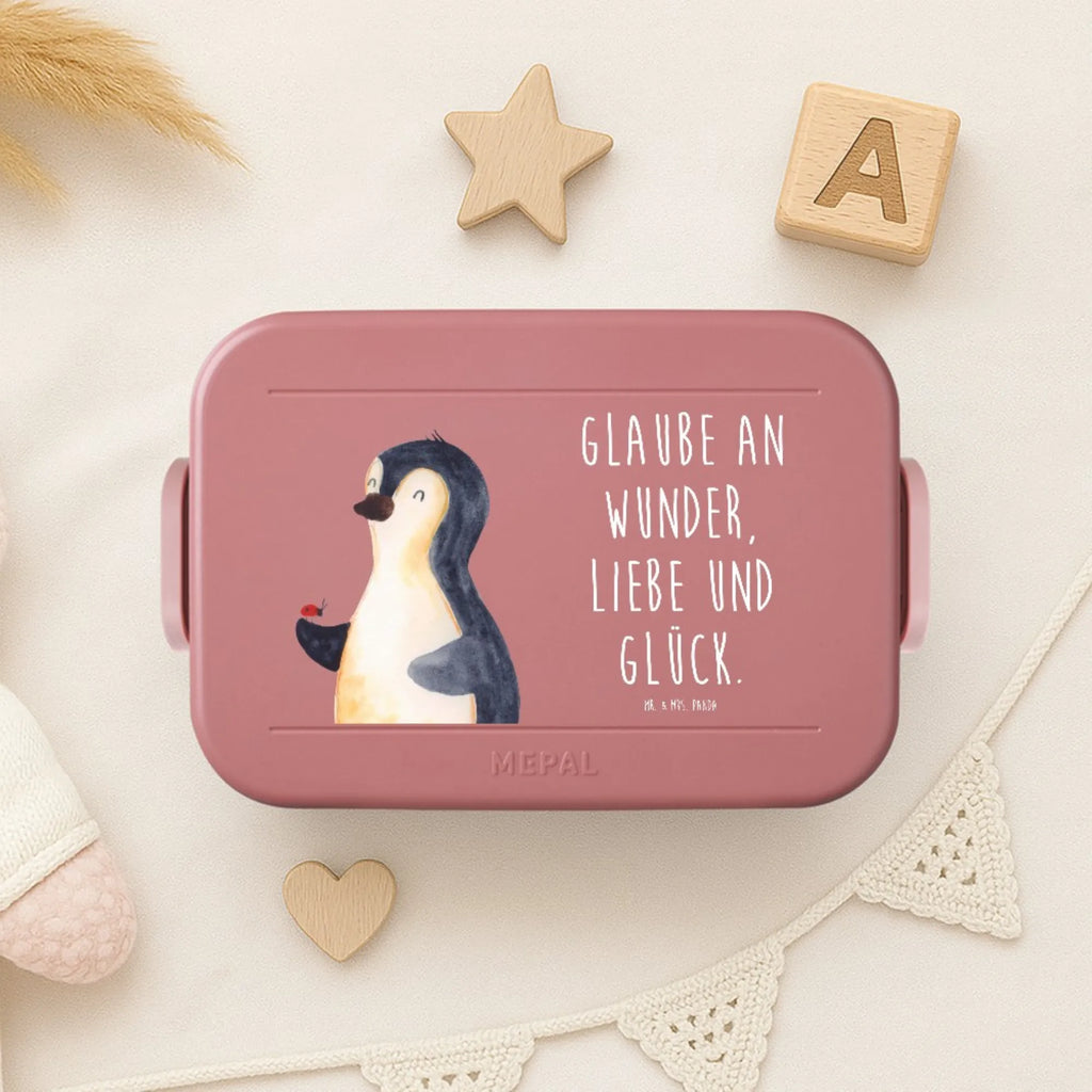 MEPAL Bentobox Pinguin Marienkäfer Motiv Brotdose, Bentobox, Lunchbox, Pinguin, Glück, Wunder, Freude, Lebensfreude, Pinguine, Marienkäfer, Liebe