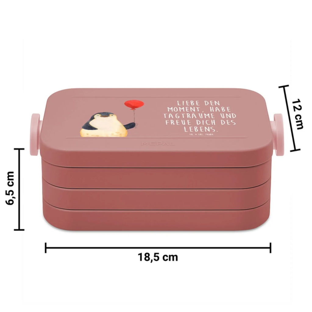 MEPAL Bentobox Pinguin Luftballon Motiv Brotdose, Lunchbox, Bentobox, Pinguin, neues Leben, Geschenk Freundin, Glück, Liebe, Lebenslust, Pinguine, Luftballon, Neustart, Tagträume, Geschenkidee, Motivation, beste Freundin