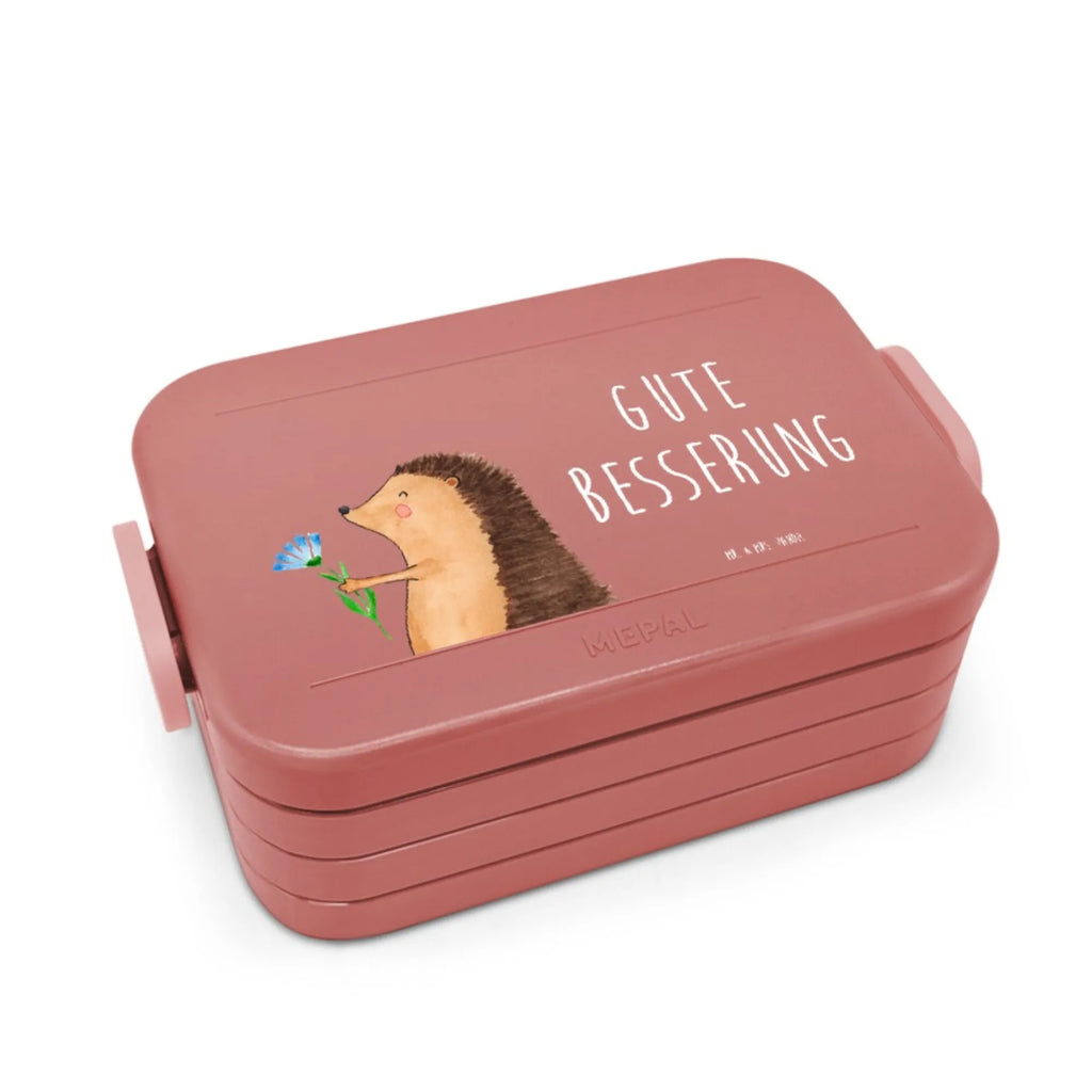 MEPAL Bentobox Igel Blumen Motiv Brotdose, Lunchbox, Bentobox, Tiermotive, Gute Laune, lustige Sprüche, Tiere, Krankenhaus, Gute Besserung, Besuch, Genesungswünsche, Krankheit, krank, Igel
