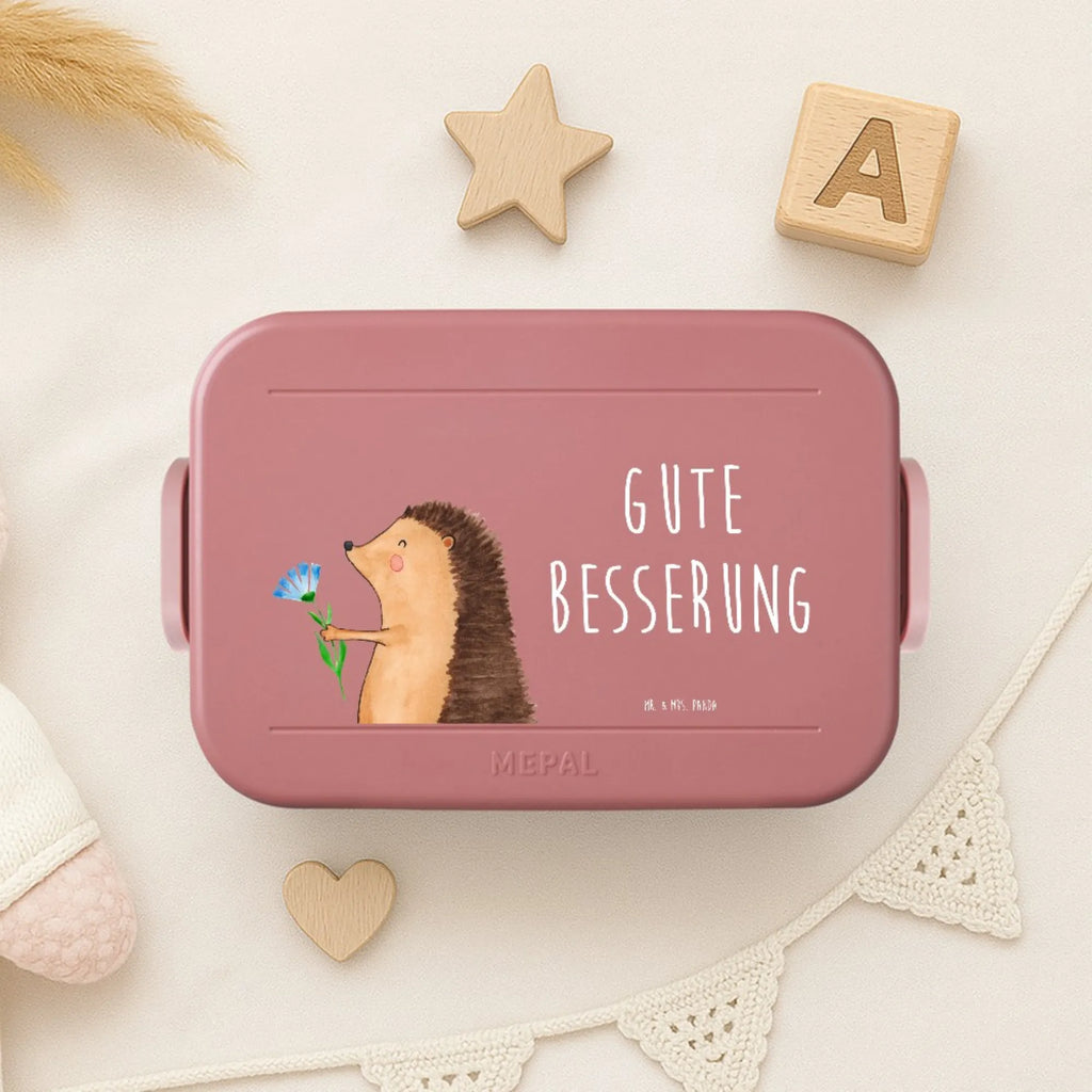 MEPAL Bentobox Igel Blumen Motiv Brotdose, Lunchbox, Bentobox, Tiermotive, Gute Laune, lustige Sprüche, Tiere, Krankenhaus, Gute Besserung, Besuch, Genesungswünsche, Krankheit, krank, Igel