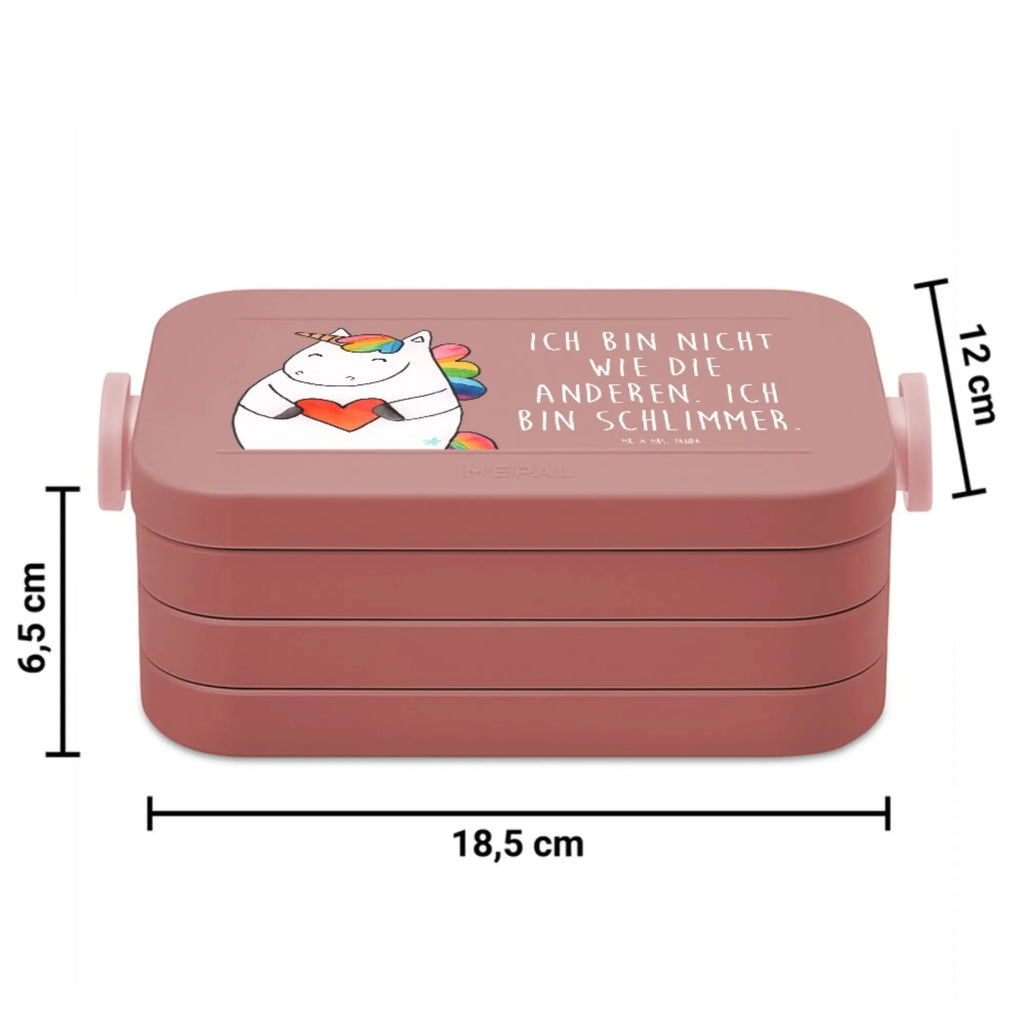 MEPAL Bentobox Einhorn Herz Motiv Brotdose, Lunchbox, Bentobox, Einhorn, Einhörner, Einhorn Deko, Unicorn, lustig, bunt, Herz, schlimm, Freundin, anders, witzig, böse