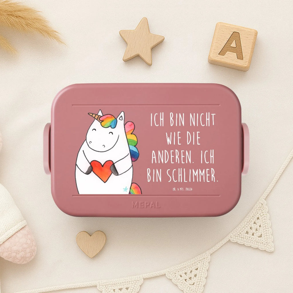 MEPAL Bentobox Einhorn Herz Motiv Brotdose, Lunchbox, Bentobox, Einhorn, Einhörner, Einhorn Deko, Unicorn, lustig, bunt, Herz, schlimm, Freundin, anders, witzig, böse