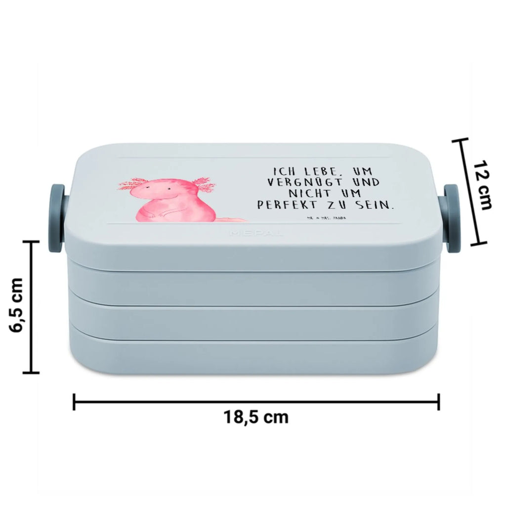 MEPAL Bentobox Axolotl Niedlich Motiv Bentobox, Brotdose, Lunchbox, Axolotl, Molch, Lebensstil, Freundin, Axolot, Lebensweisheit, Weisheit, fröhlich, vergnügt, Liebe, zufrieden