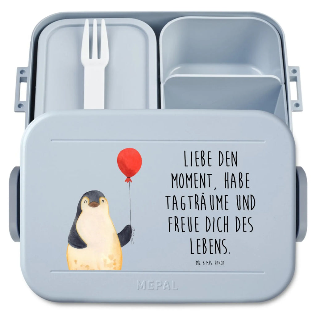 MEPAL Bentobox Pinguin Luftballon Motiv Brotdose, Lunchbox, Bentobox, Pinguin, neues Leben, Geschenk Freundin, Glück, Liebe, Lebenslust, Pinguine, Luftballon, Neustart, Tagträume, Geschenkidee, Motivation, beste Freundin