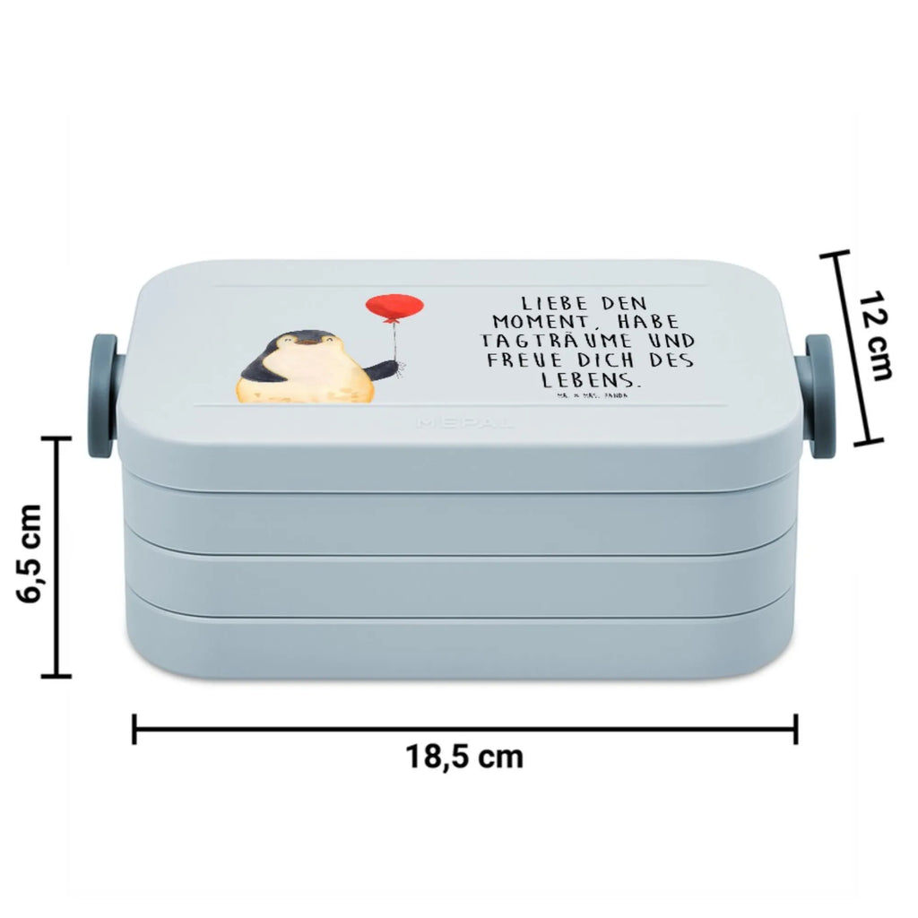 MEPAL Bentobox Pinguin Luftballon Motiv Brotdose, Lunchbox, Bentobox, Pinguin, neues Leben, Geschenk Freundin, Glück, Liebe, Lebenslust, Pinguine, Luftballon, Neustart, Tagträume, Geschenkidee, Motivation, beste Freundin