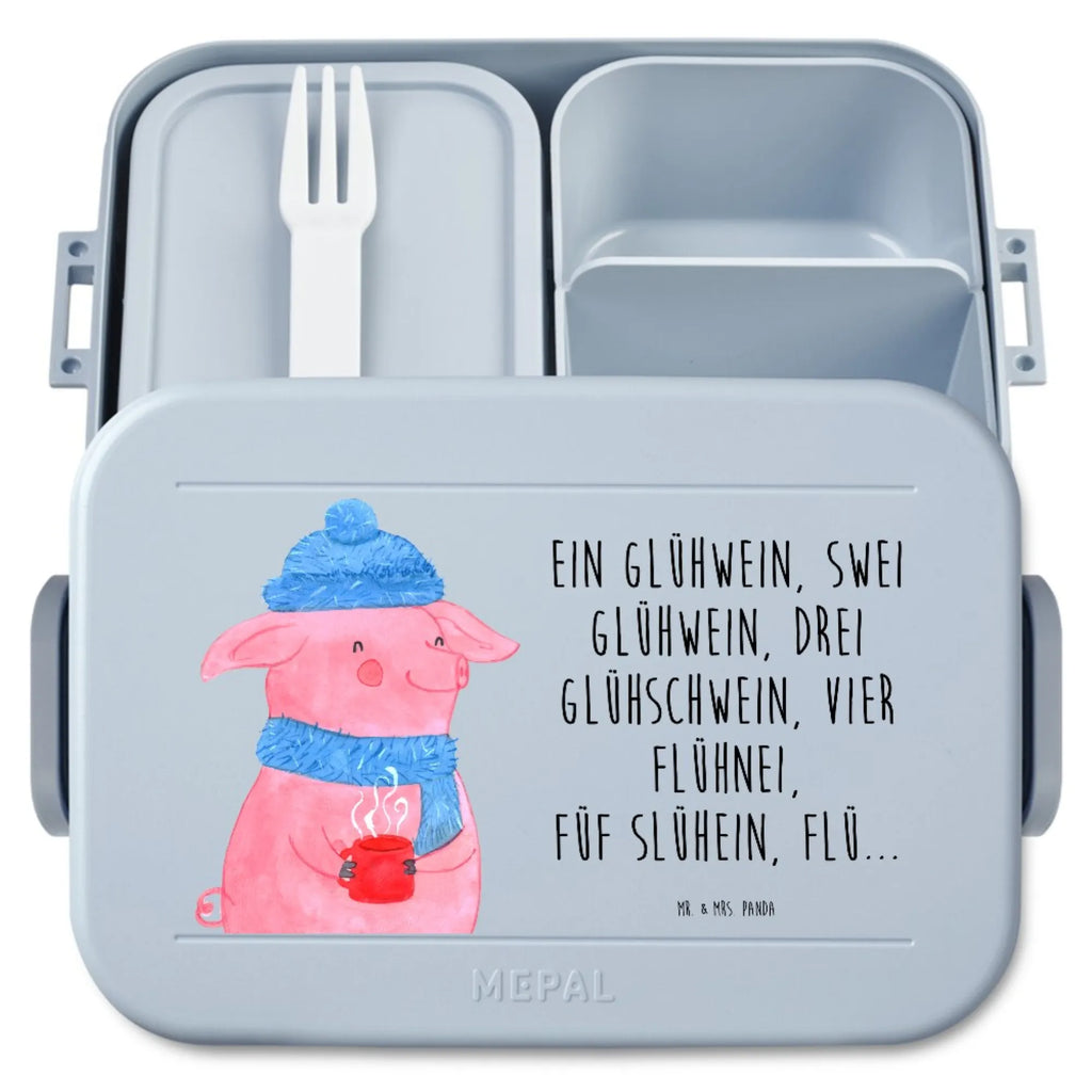 MEPAL Bentobox Schweinchen Glühwein Motiv Brotdose, Lunchbox, Bentobox, Winter, Weihnachten, Weihnachtsdeko, Nikolaus, Advent, Heiligabend, Wintermotiv, Betrunken, Spruch, Weihnachtsmarkt, Glühwein