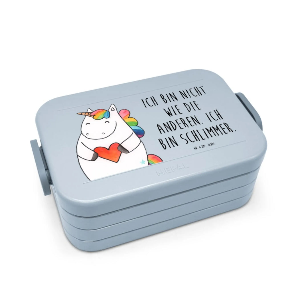 MEPAL Bentobox Einhorn Herz Motiv Brotdose, Lunchbox, Bentobox, Einhorn, Einhörner, Einhorn Deko, Unicorn, lustig, bunt, Herz, schlimm, Freundin, anders, witzig, böse