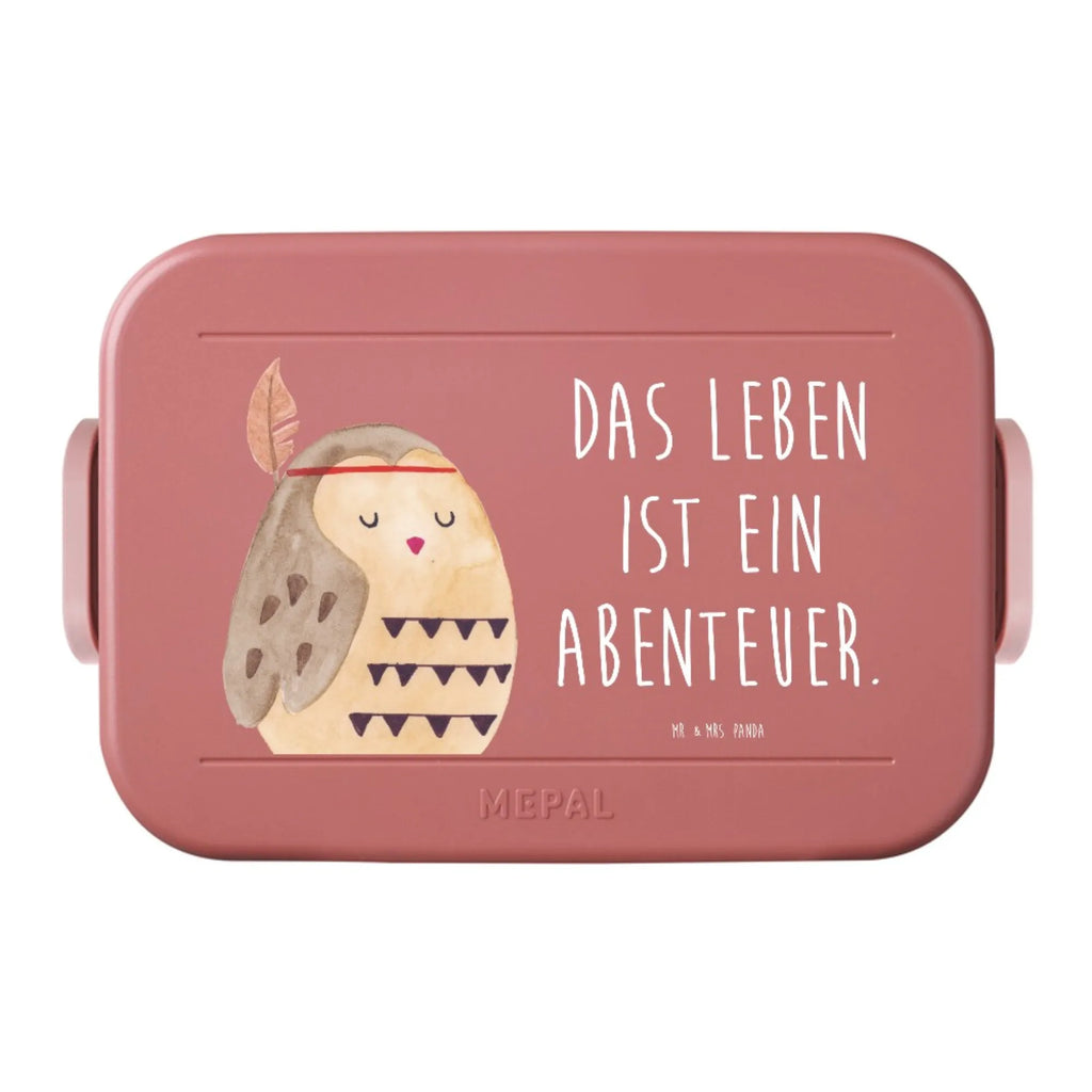 MEPAL Bentobox Eule Federschmuck Motiv Bentobox, Lunchbox, Brotdose, Eule, Reisespruch, Eule Deko, Das Leben ist ein Abenteuer, Owl, Dekoration, Federschmuck