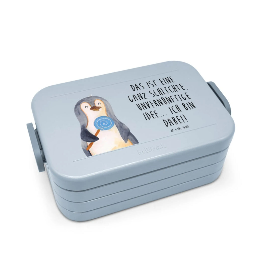 MEPAL Bentobox Pinguin Lolli Motiv Brotdose, Bentobox, Lunchbox, Pinguin, Rabauke, Blödsinn, Spruch, Süßigkeiten, Ganove, Pinguine, Gauner, Lolli, Rebell