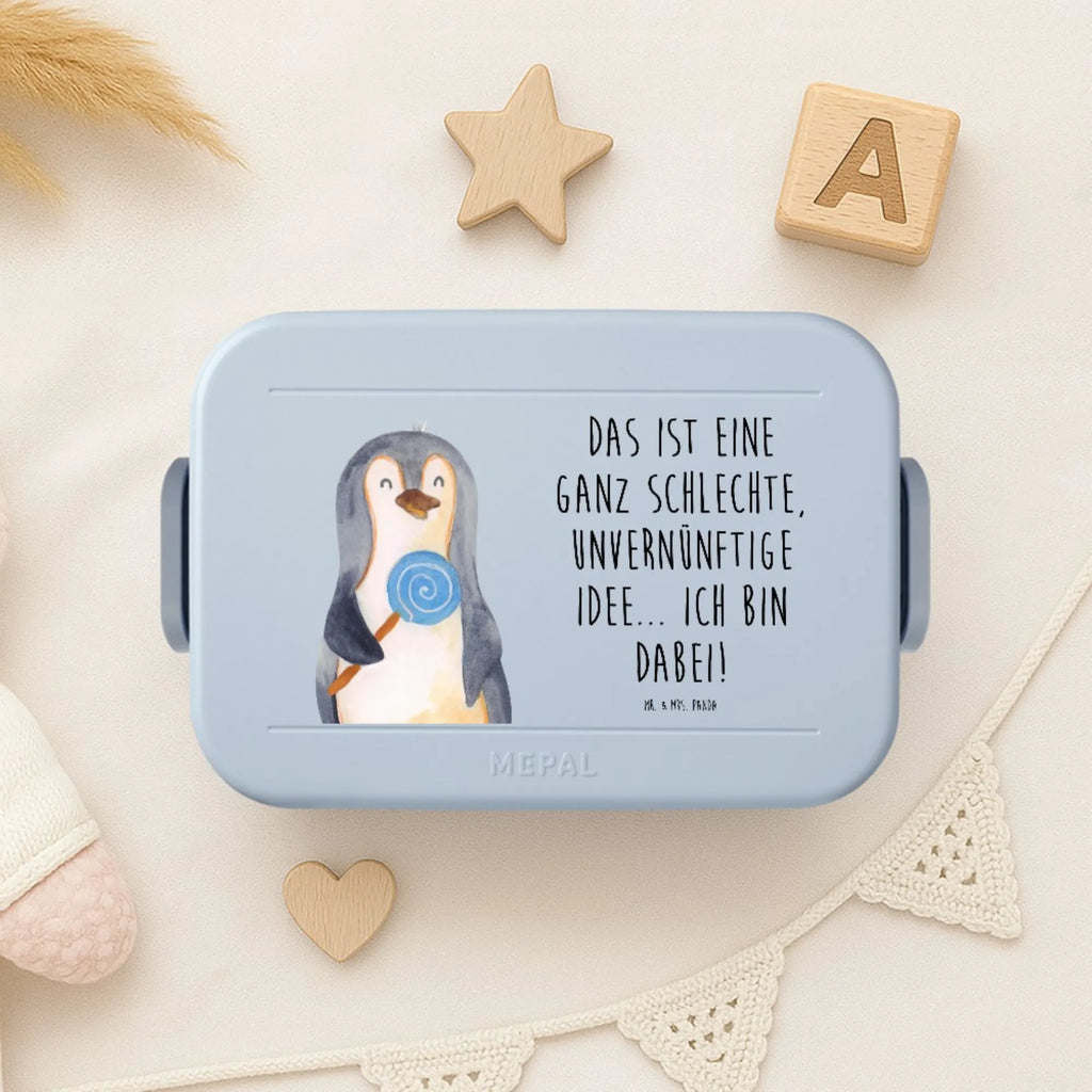 MEPAL Bentobox Pinguin Lolli Motiv Brotdose, Bentobox, Lunchbox, Pinguin, Rabauke, Blödsinn, Spruch, Süßigkeiten, Ganove, Pinguine, Gauner, Lolli, Rebell