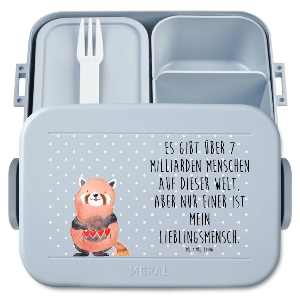 MEPAL Bentobox Roter Panda Motiv Bentobox, Brotdose, Lunchbox, Tiermotive, Gute Laune, lustige Sprüche, Tiere, Panda, Lieblingsmensch, Rot, Liebe, Liebling, Herz