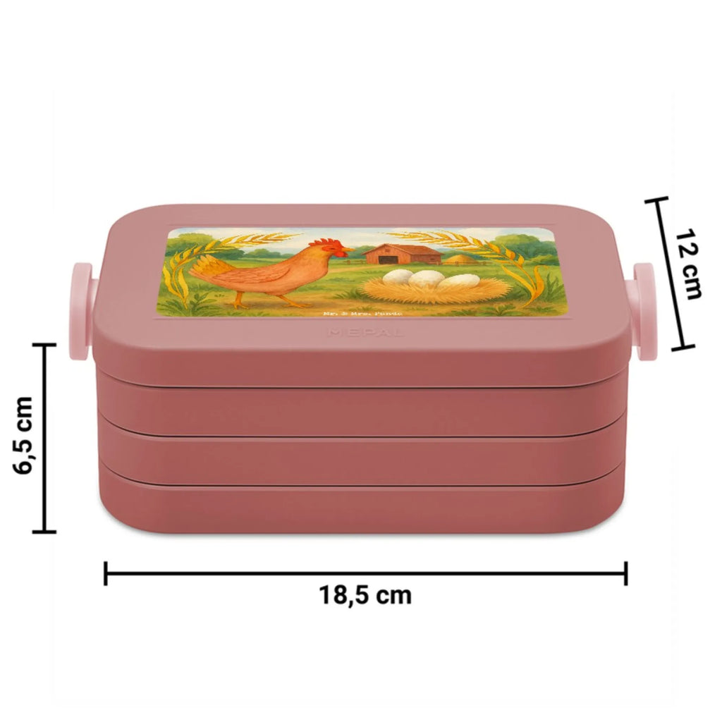 MEPAL Bentobox Huhn Stolz Design Bentobox, Brotdose, Lunchbox, Bauernhof, Hoftiere, Landwirt, Landwirtin, Schwangerschaft, Hahn, Henne, Hühner, Eier, Spruch, Landleben, Magie, Hof, Geburt, Motivation