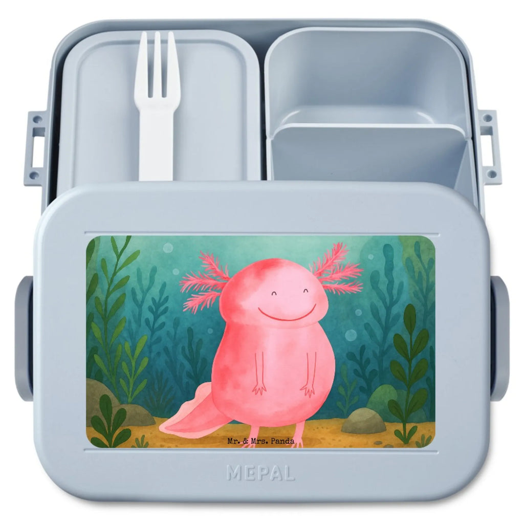 MEPAL Bentobox Axolotl Glücklich Design Lunchbox, Brotdose, Bentobox, Axolotl, Molch, Lurch, Motivation, Lurche, Schwanzlurch, gute Laune, Axolot