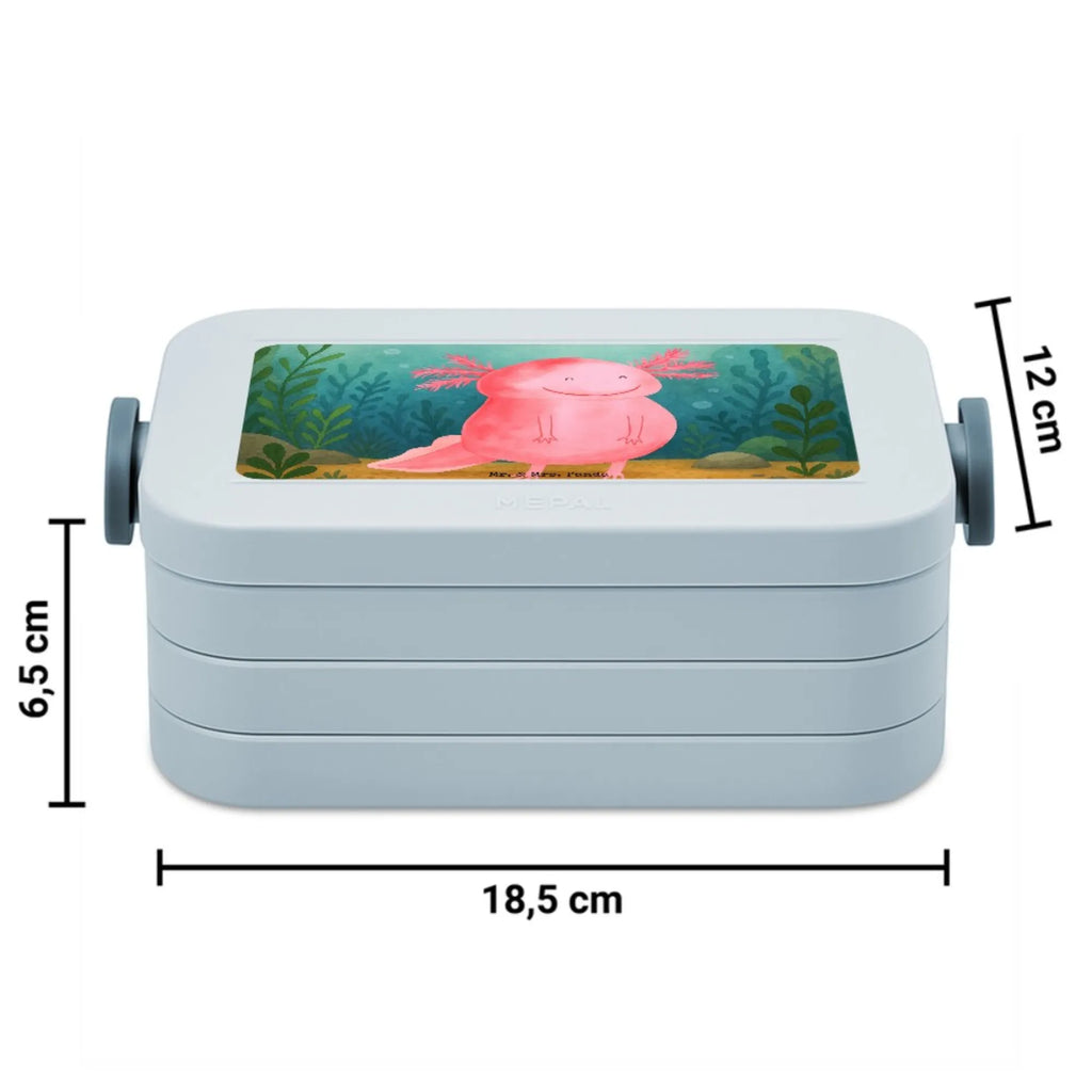 MEPAL Bentobox Axolotl Glücklich Design Lunchbox, Brotdose, Bentobox, Axolotl, Molch, Lurch, Motivation, Lurche, Schwanzlurch, gute Laune, Axolot