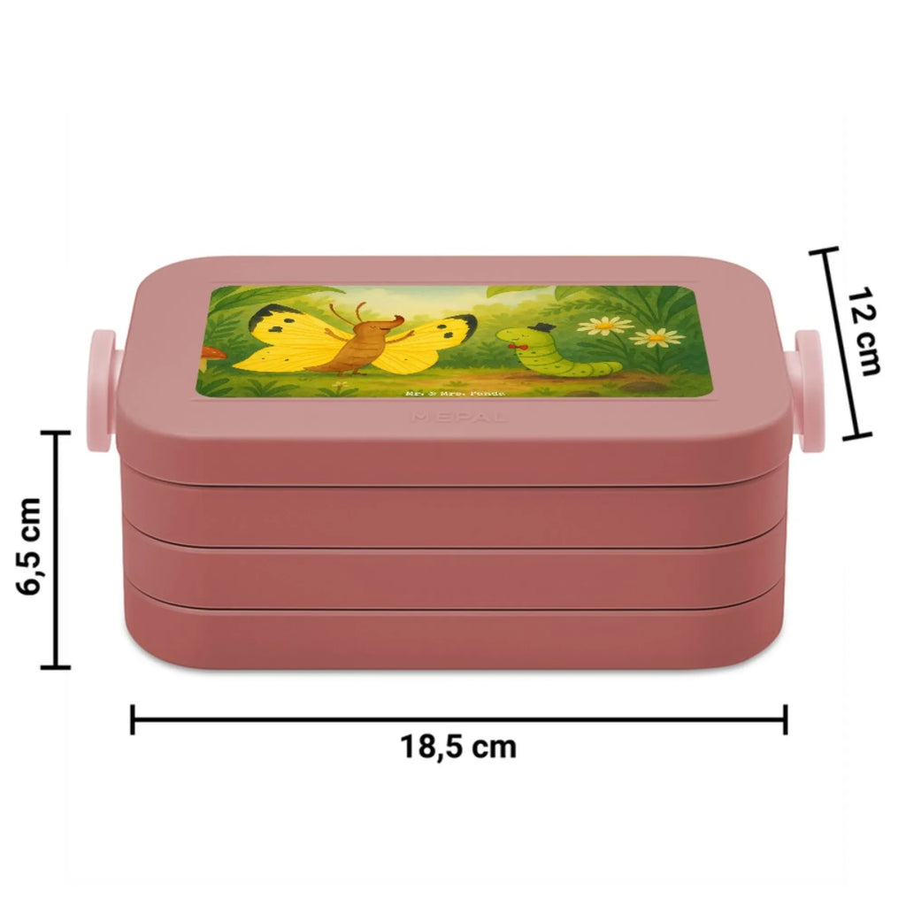 MEPAL Bentobox Raupe Schmetterling Design Lunchbox, Brotdose, Bentobox, Tiermotive, Gute Laune, lustige Sprüche, Tiere, Kokon, Hütchen, Schönheit, Erwachsen werden, Schmetterling, Raupe, Aufwachsen, Hut, Entwicklung, Zitronenfalter