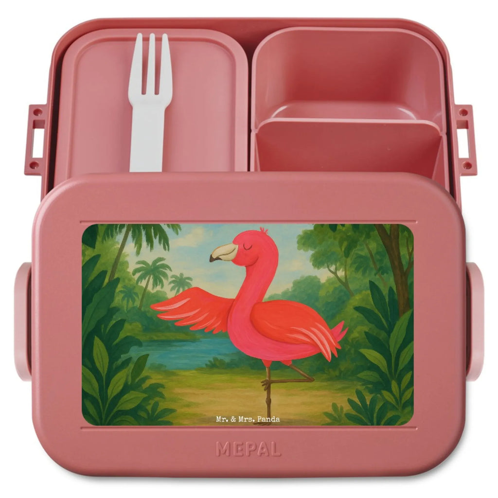 MEPAL Bentobox Flamingo Yoga Design Lunchbox, Bentobox, Brotdose, Flamingo, Achtsamkeit, Yoga-Übung, Vogel, Namaste, Tiefenentspannung, Entspannung, Aufregen, Yoga, Ärger
