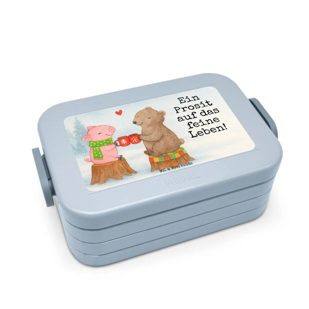 MEPAL Bentobox Glühschwein Sause Design Bentobox, Lunchbox, Brotdose, Winter, Weihnachten, Weihnachtsdeko, Nikolaus, Advent, Heiligabend, Wintermotiv, Weihnachtszeit, Prost, Alles Gute, Bär, Schwein
