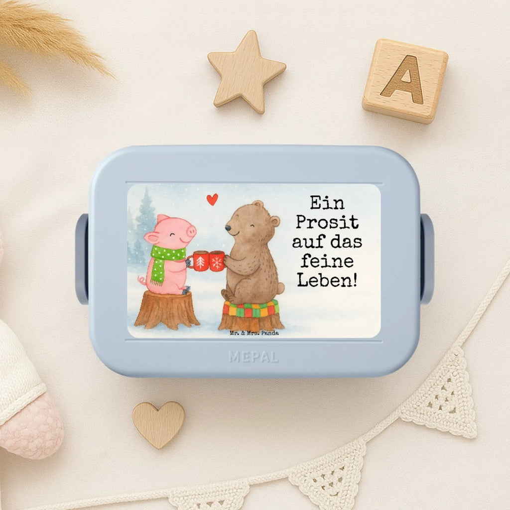 MEPAL Bentobox Glühschwein Sause Design Bentobox, Lunchbox, Brotdose, Winter, Weihnachten, Weihnachtsdeko, Nikolaus, Advent, Heiligabend, Wintermotiv, Weihnachtszeit, Prost, Alles Gute, Bär, Schwein