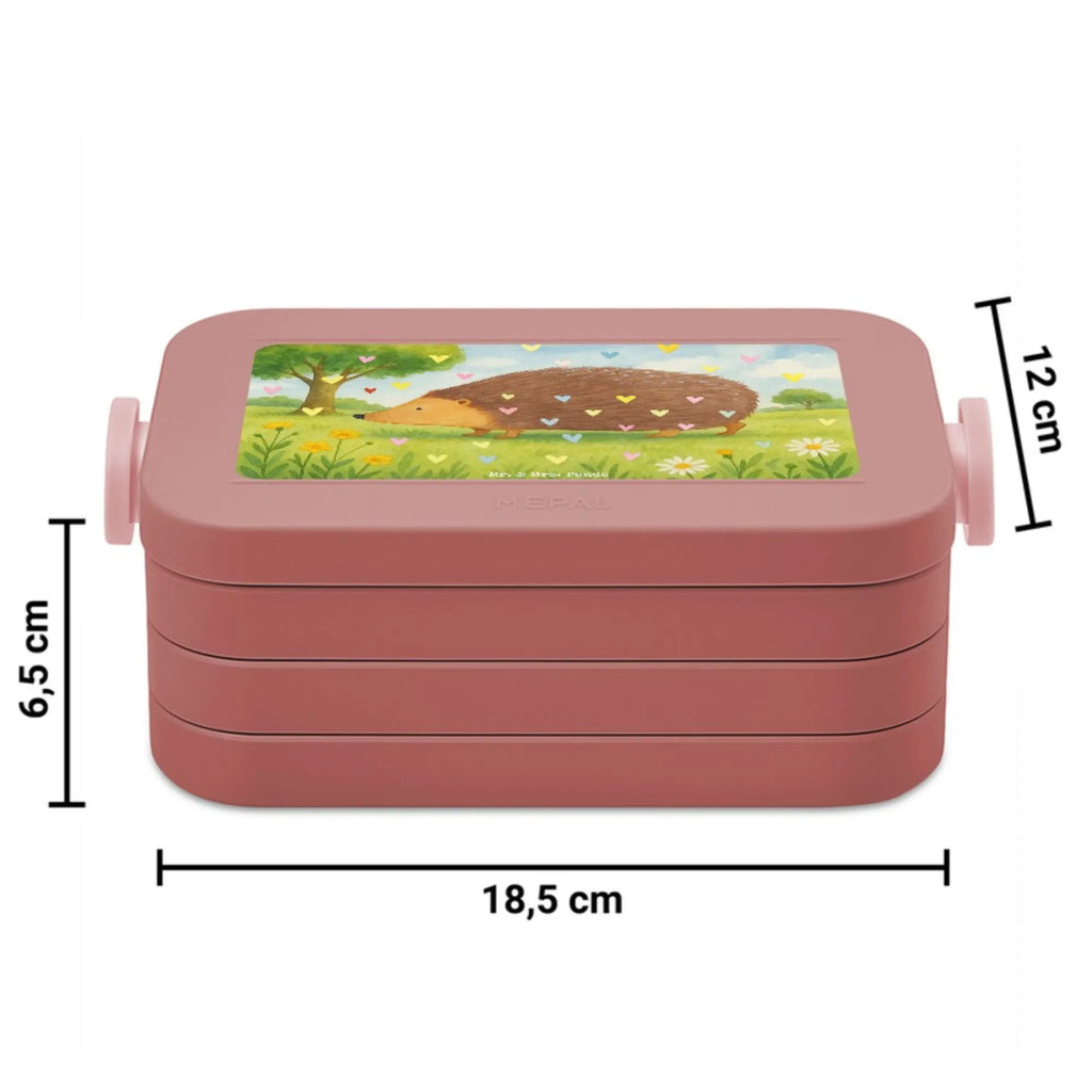 MEPAL Bentobox Igel Herzen Design Brotdose, Lunchbox, Bentobox, Tiermotive, Gute Laune, lustige Sprüche, Tiere, Leben, Herz, Kuss, Herzen, Vertrauen, Igel, Liebe