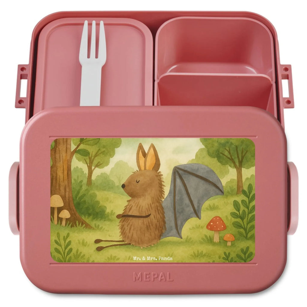 MEPAL Bentobox Fledermaus Sitzen Design Bentobox, Brotdose, Lunchbox, Tiermotive, Gute Laune, lustige Sprüche, Tiere, Motivation, Fledermaus, entspannen, Fledermäuse