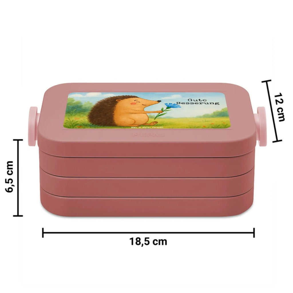 MEPAL Bentobox Igel Blumen Design Brotdose, Lunchbox, Bentobox, Tiermotive, Gute Laune, lustige Sprüche, Tiere, Gute Besserung, Genesungswünsche, Besuch, Krankheit, krank, Krankenhaus, Igel