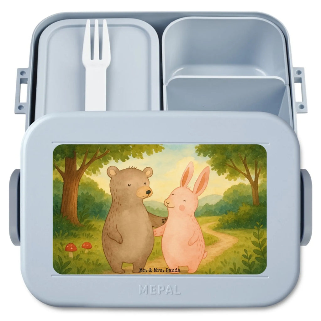 MEPAL Bentobox Bär und Hase Umarmen Design Brotdose, Lunchbox, Bentobox, Liebe, Partner, Freund, Freundin, Ehemann, Ehefrau, Heiraten, Verlobung, Heiratsantrag, Liebesgeschenk, Jahrestag, Hocheitstag, Freunde, Bärchen, Bär, best friends, Hase, bester Freund