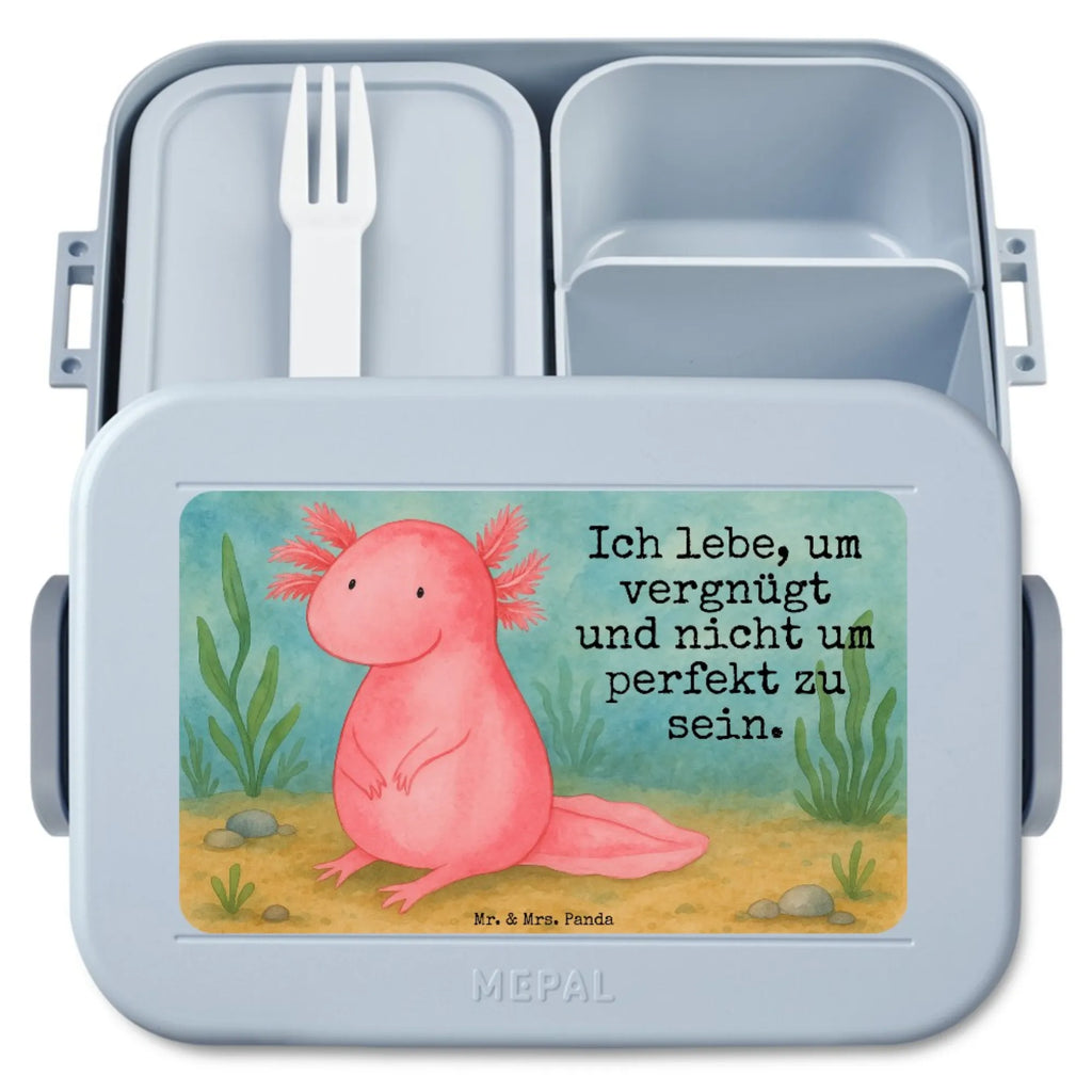 MEPAL Bentobox Axolotl Niedlich Design Bentobox, Lunchbox, Brotdose, Axolotl, Molch, fröhlich, vergnügt, zufrieden, Weisheit, Lebensweisheit, Liebe, Axolot, Lebensstil, Freundin