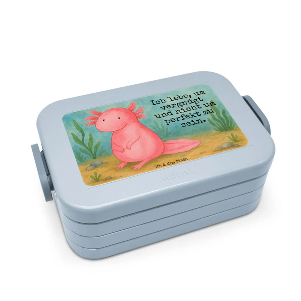 MEPAL Bentobox Axolotl Niedlich Design Bentobox, Lunchbox, Brotdose, Axolotl, Molch, fröhlich, vergnügt, zufrieden, Weisheit, Lebensweisheit, Liebe, Axolot, Lebensstil, Freundin