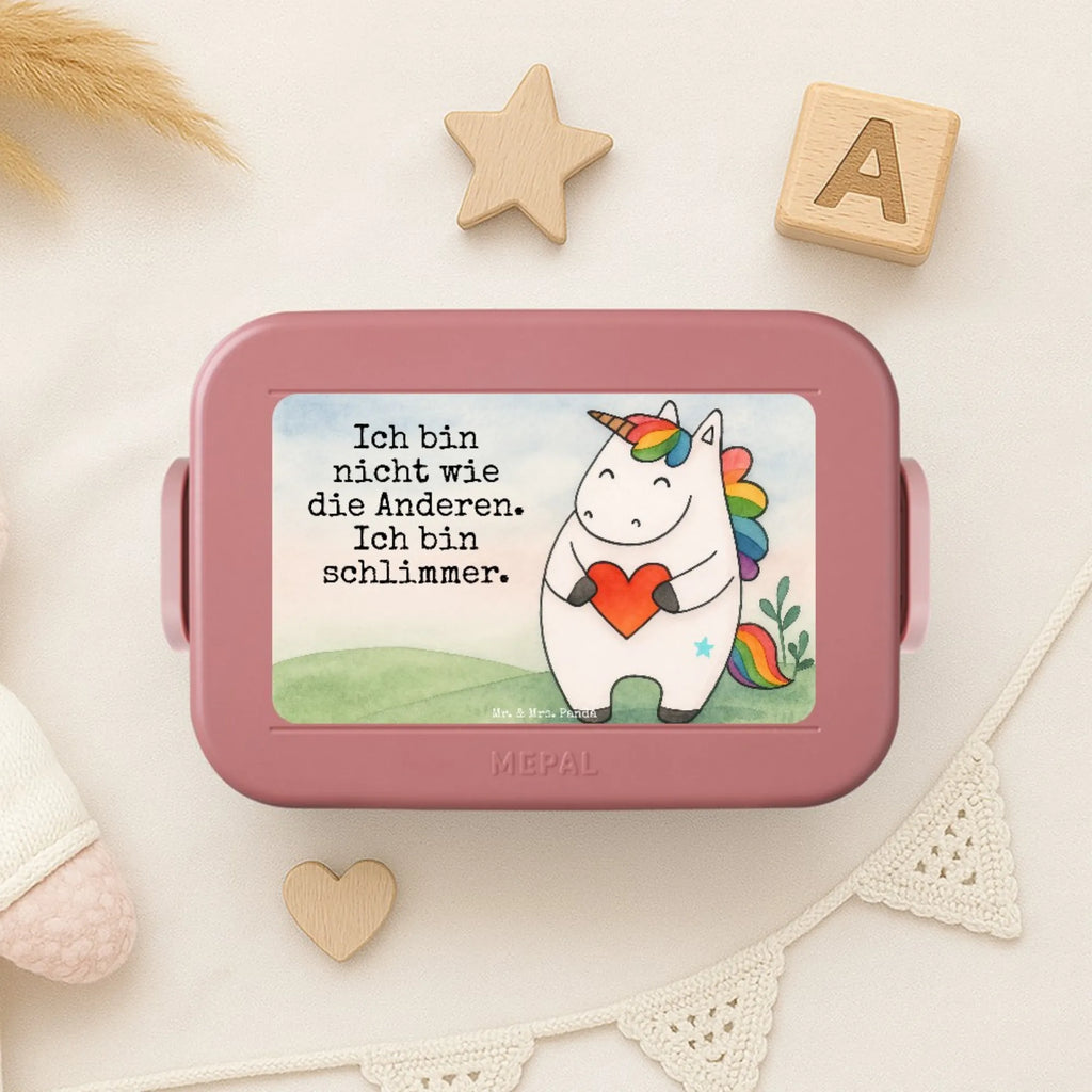 MEPAL Bentobox Einhorn Herz Design Lunchbox, Bentobox, Brotdose, Einhorn, Einhörner, Einhorn Deko, Unicorn, witzig, schlimm, böse, lustig, bunt, Freundin, Herz, anders