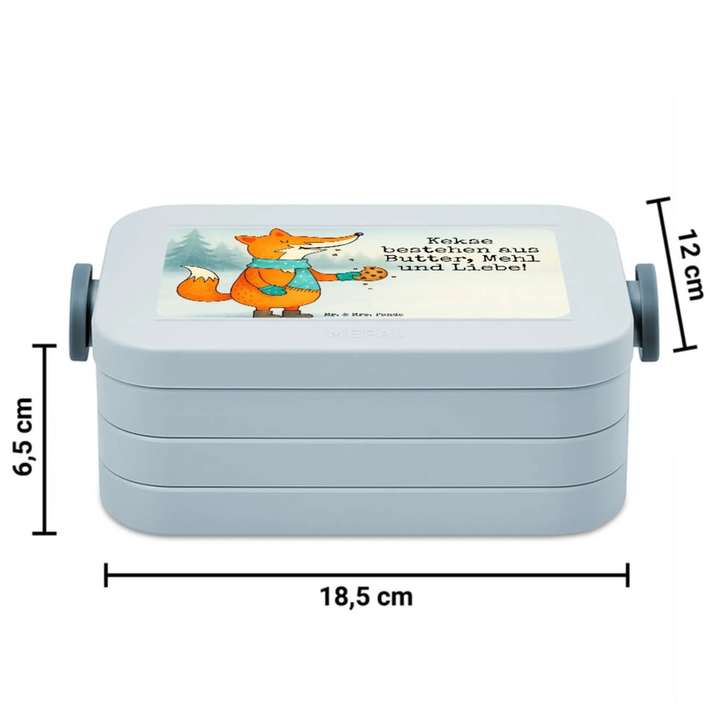 MEPAL Bentobox Fuchs Keks Design Lunchbox, Brotdose, Bentobox, Fuchs, Winter, Liebe, Kekse, Füchse, Weihnachtszeit, Plätzchen, Küche Deko, Backen Spruch