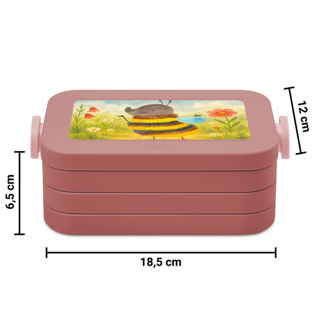 MEPAL Bentobox Hummel flauschig Design Bentobox, Brotdose, Lunchbox, Tiermotive, Gute Laune, lustige Sprüche, Tiere, Blume, Flauschig, Hummel, Natur, Biene