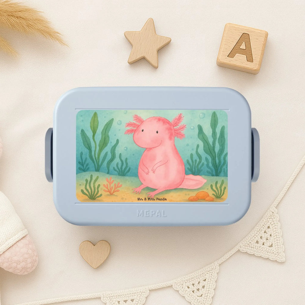 MEPAL Bentobox Axolotl Niedlich Design Bentobox, Lunchbox, Brotdose, Axolotl, Molch, fröhlich, vergnügt, zufrieden, Weisheit, Lebensweisheit, Liebe, Axolot, Lebensstil, Freundin