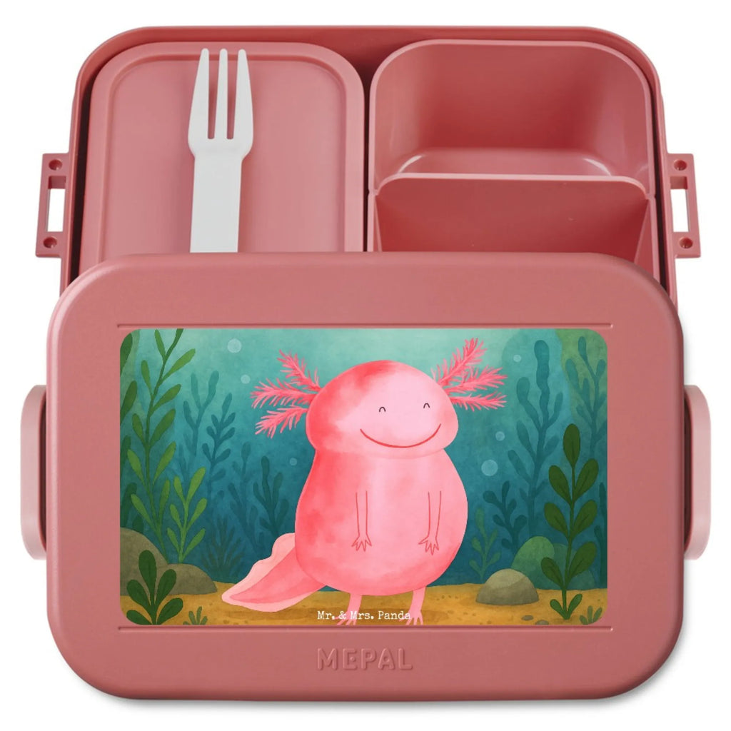 MEPAL Bentobox Axolotl Glücklich Design Lunchbox, Brotdose, Bentobox, Axolotl, Molch, Lurch, Motivation, Lurche, Schwanzlurch, gute Laune, Axolot