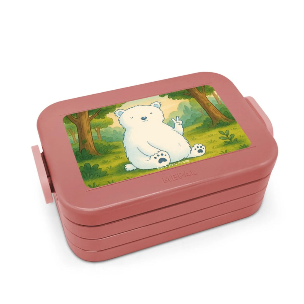 MEPAL Bentobox Eisbär Faul Design Bentobox, Brotdose, Lunchbox, Bär, Teddy, Teddybär, Nordpol, Eisbär, Bürojob, Büro, Relaxen, Arbeitsplatz, Faul, Arbeit, Homeoffice, Entspannen