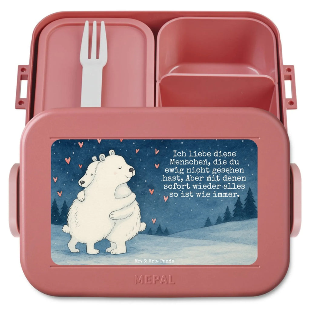 MEPAL Bentobox Eisbär Umarmen Design Lunchbox, Bentobox, Brotdose, Tiermotive, Gute Laune, lustige Sprüche, Tiere