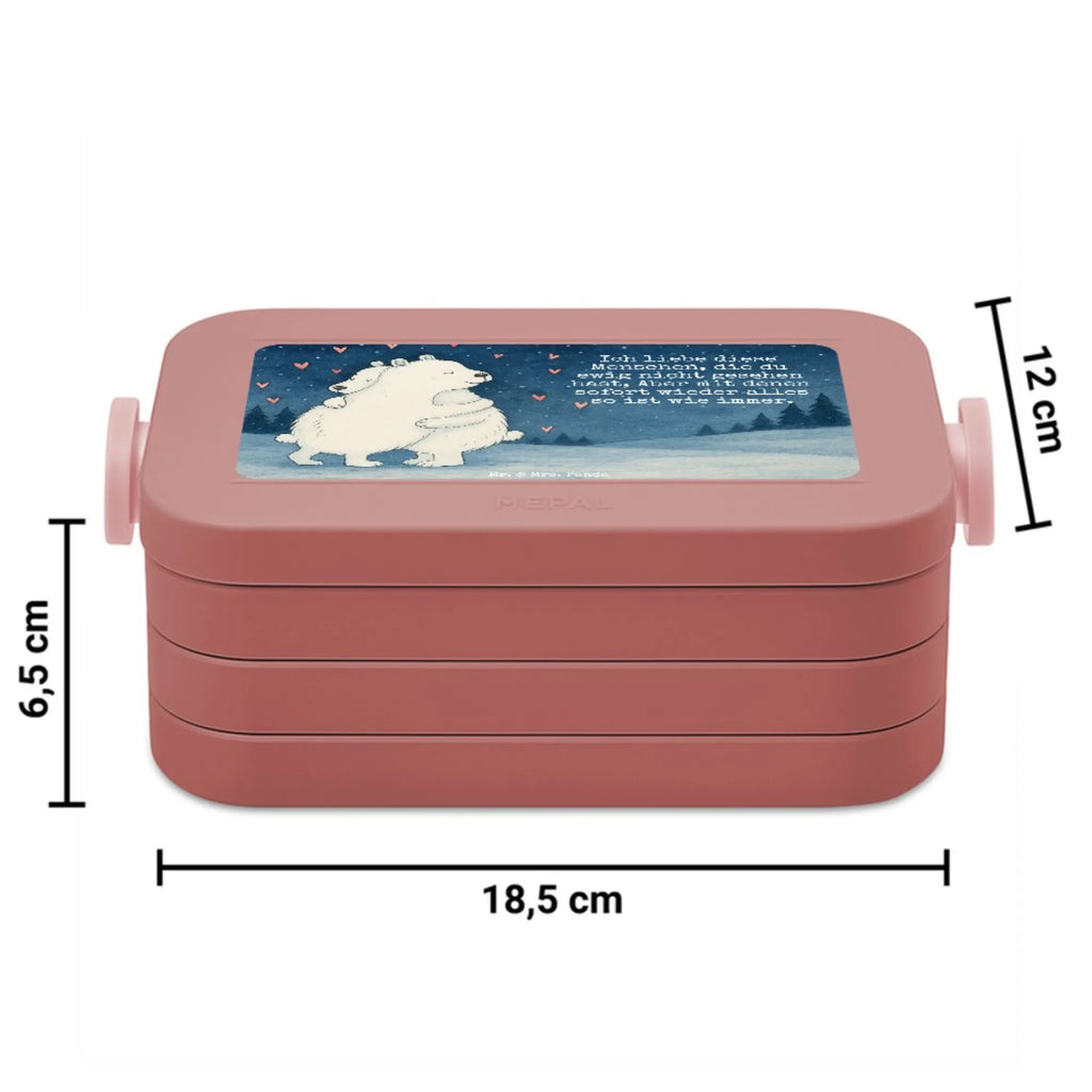 MEPAL Bentobox Eisbär Umarmen Design Lunchbox, Bentobox, Brotdose, Tiermotive, Gute Laune, lustige Sprüche, Tiere
