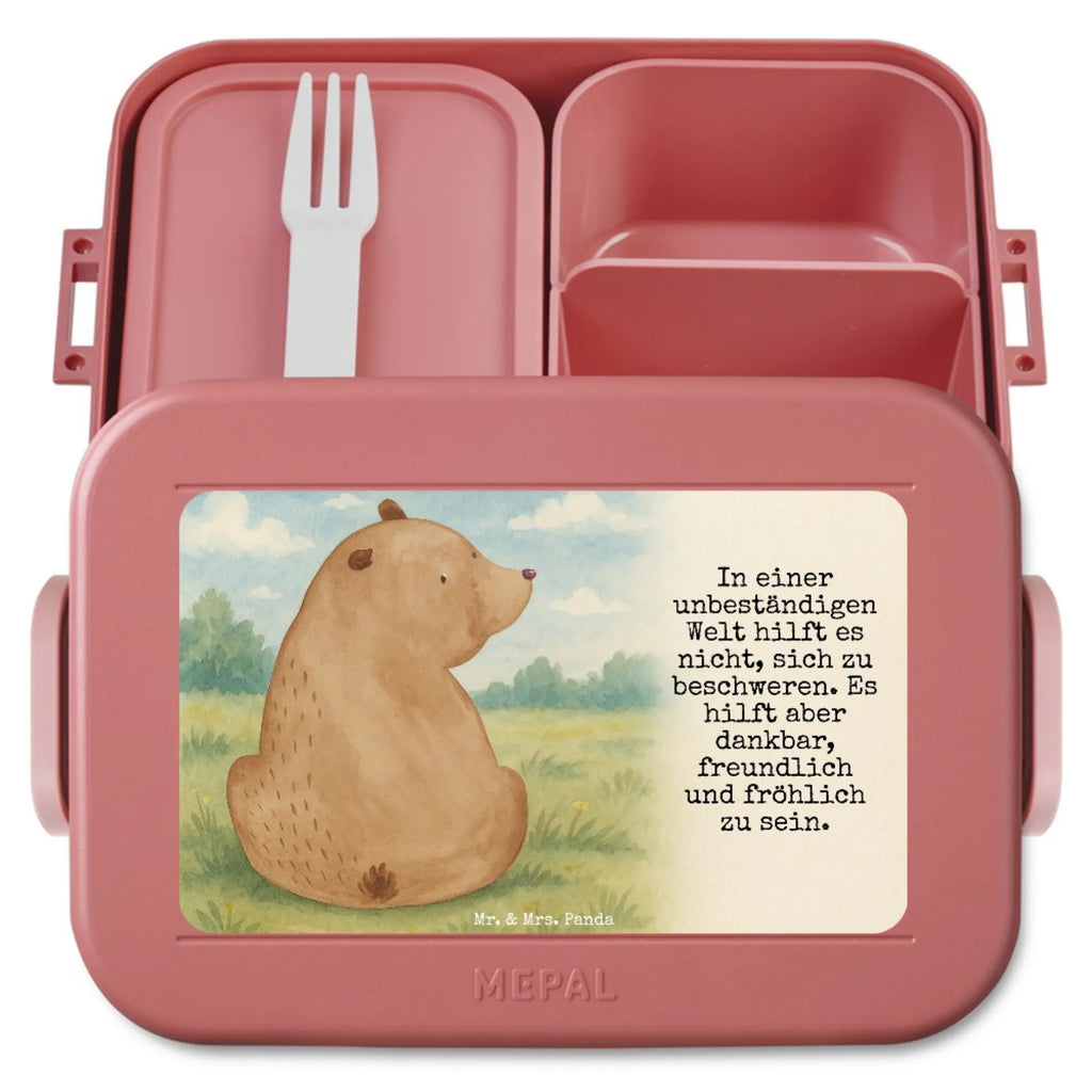 MEPAL Bentobox Bär Schulterblick Design Lunchbox, Brotdose, Bentobox, Bär, Teddy, Teddybär, Bärenliebe, Motivation, Bären, Weltansicht, Weisheit, Selbstachtung