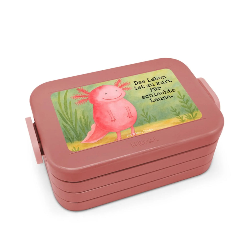 MEPAL Bentobox Axolotl Glücklich Design Lunchbox, Brotdose, Bentobox, Axolotl, Molch, Lurch, Motivation, Lurche, Schwanzlurch, gute Laune, Axolot