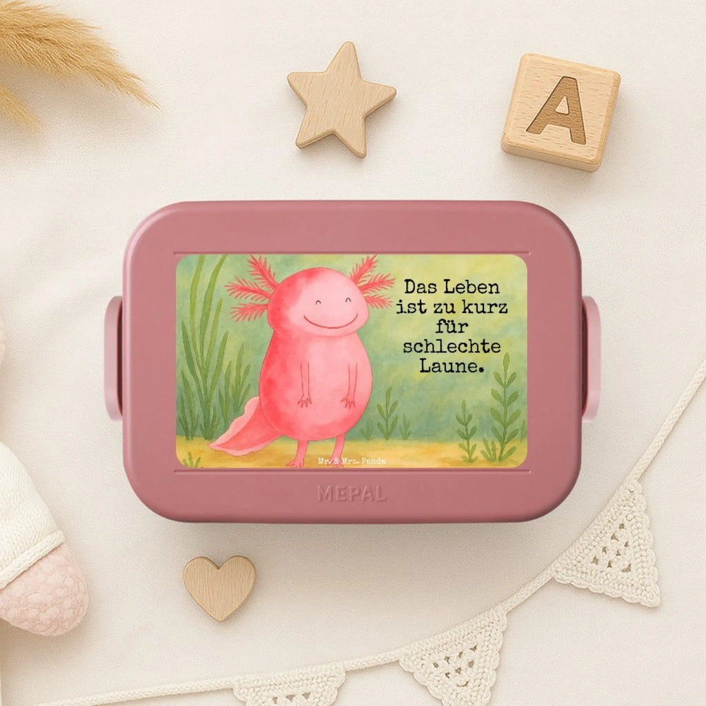 MEPAL Bentobox Axolotl Glücklich Design Lunchbox, Brotdose, Bentobox, Axolotl, Molch, Lurch, Motivation, Lurche, Schwanzlurch, gute Laune, Axolot