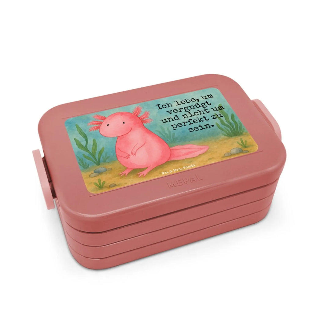 MEPAL Bentobox Axolotl Niedlich Design Bentobox, Lunchbox, Brotdose, Axolotl, Molch, fröhlich, vergnügt, zufrieden, Weisheit, Lebensweisheit, Liebe, Axolot, Lebensstil, Freundin