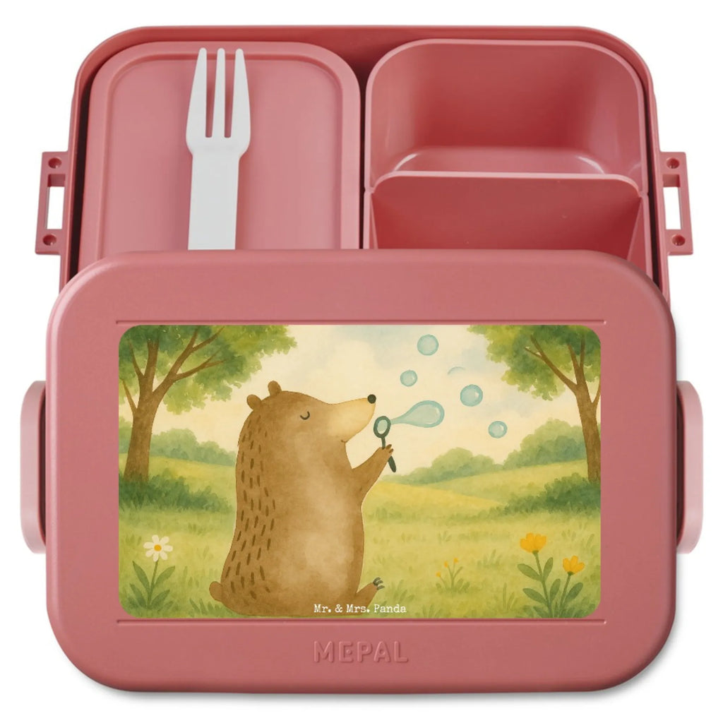 MEPAL Bentobox Bär Seifenblasen Design Lunchbox, Bentobox, Brotdose, Bär, Teddy, Teddybär, Seifenblasen Bär Lustig Sein Glücklich Traurig Happy