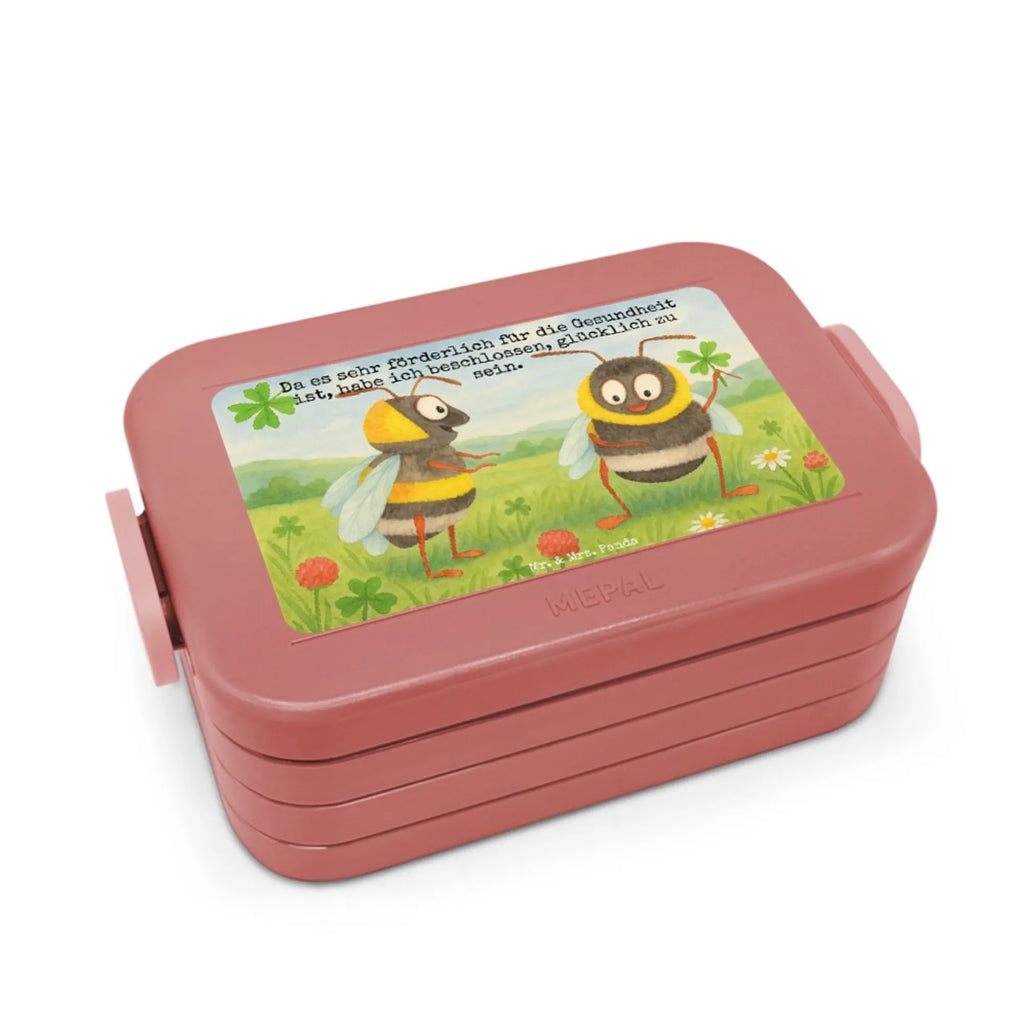 MEPAL Bentobox Hummeln Kleeblatt Design Brotdose, Lunchbox, Bentobox, Tiermotive, Gute Laune, lustige Sprüche, Tiere, Hummel, glücklich werden, Spruch schön, Spruch positiv, Biene Deko, Spruch fröhlich, glücklich sein, Biene
