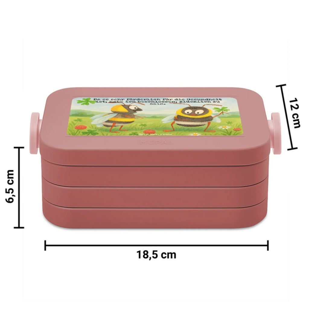 MEPAL Bentobox Hummeln Kleeblatt Design Brotdose, Lunchbox, Bentobox, Tiermotive, Gute Laune, lustige Sprüche, Tiere, Hummel, glücklich werden, Spruch schön, Spruch positiv, Biene Deko, Spruch fröhlich, glücklich sein, Biene