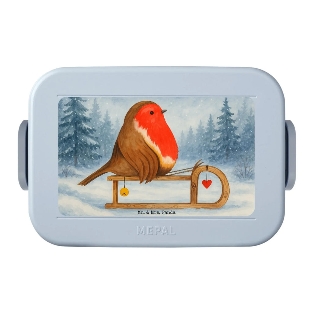 MEPAL Bentobox Rotkehlchen Schlitten Design Lunchbox, Bentobox, Brotdose, Winter, Weihnachten, Weihnachtsdeko, Nikolaus, Advent, Heiligabend, Wintermotiv, Schlitten, Vogel