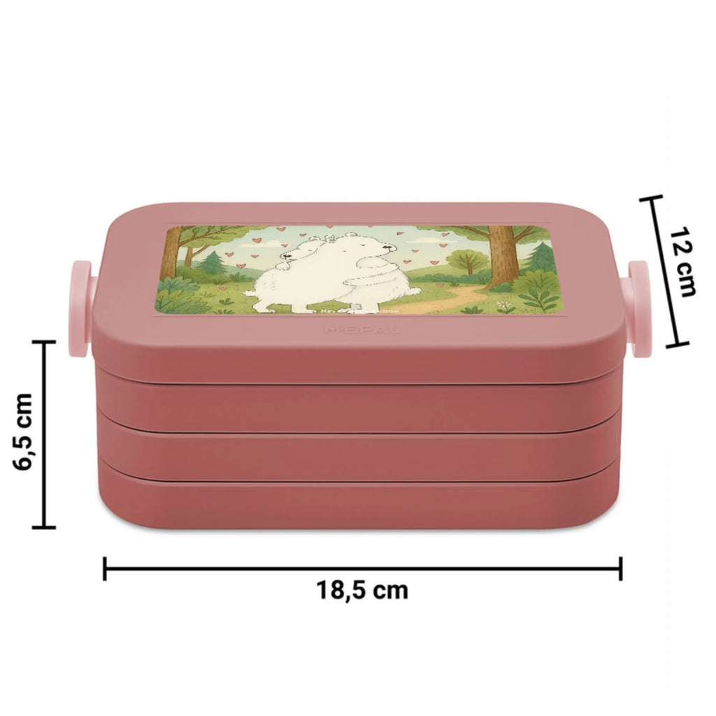 MEPAL Bentobox Eisbär Umarmen Design Lunchbox, Bentobox, Brotdose, Tiermotive, Gute Laune, lustige Sprüche, Tiere