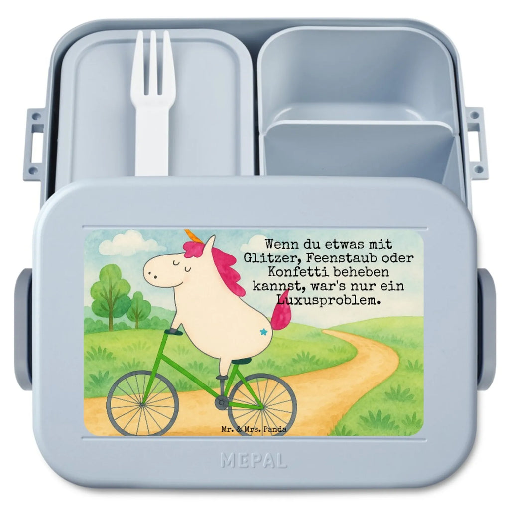 MEPAL Bentobox Einhorn Radfahrer Design Lunchbox, Bentobox, Brotdose, Einhorn, Einhörner, Einhorn Deko, Unicorn, Radfahrer, Kummer, Rad, Bike, Luxusproblem, Konfetti, Feenstaub, Radfahren, Liebeskummer
