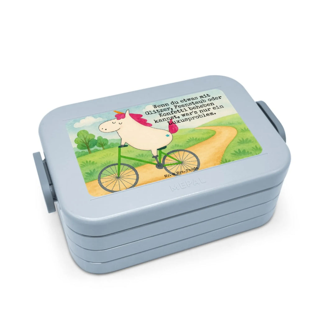 MEPAL Bentobox Einhorn Radfahrer Design Lunchbox, Bentobox, Brotdose, Einhorn, Einhörner, Einhorn Deko, Unicorn, Radfahrer, Kummer, Rad, Bike, Luxusproblem, Konfetti, Feenstaub, Radfahren, Liebeskummer